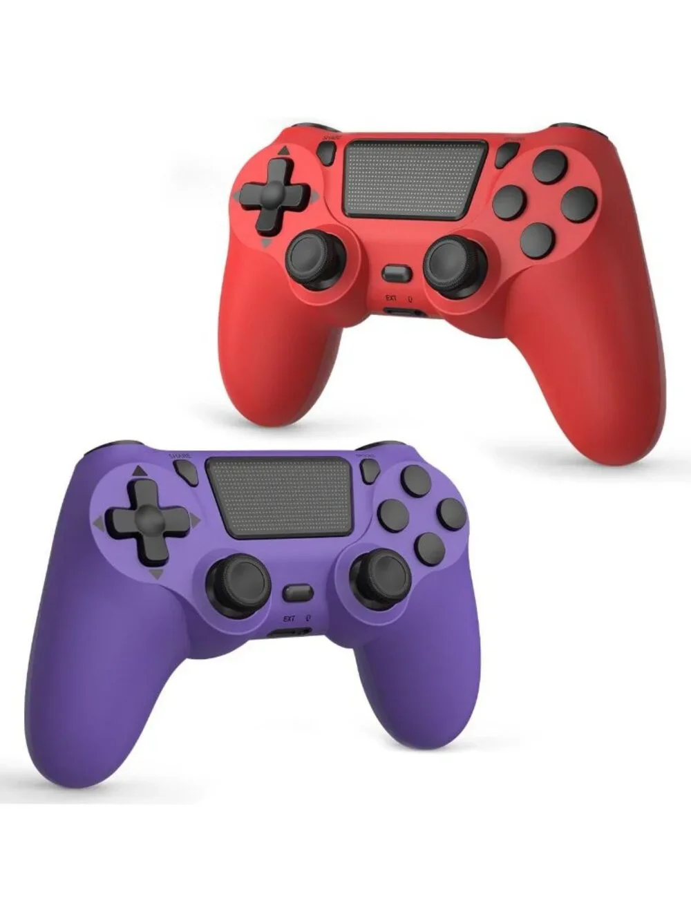 2 Pack Wireless Game Controllers for PS4/Pro/Slim - Purple & Red Bundle